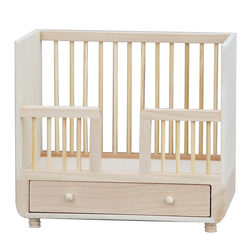 Berceau miniature en bois pour jouets de poupée accessoire de maison de