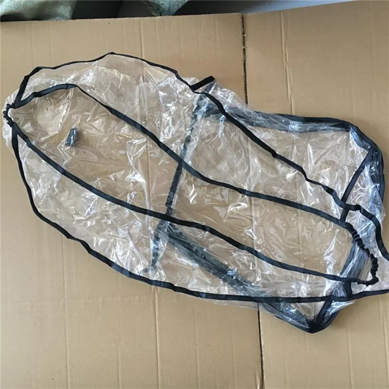 Housse de pluie transparente pour poussette imperméable 抗vent double fermeture éclair protègebébé accessoires 