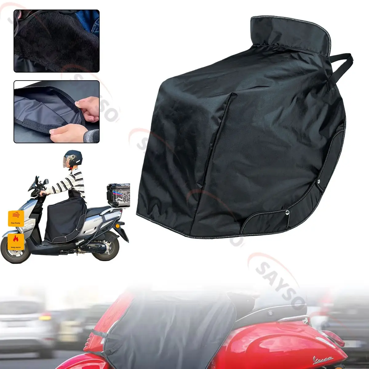 Couvre-jambes imperméables pour moto et scooter, protection contre la pluie, le vent et le froid, couverture p