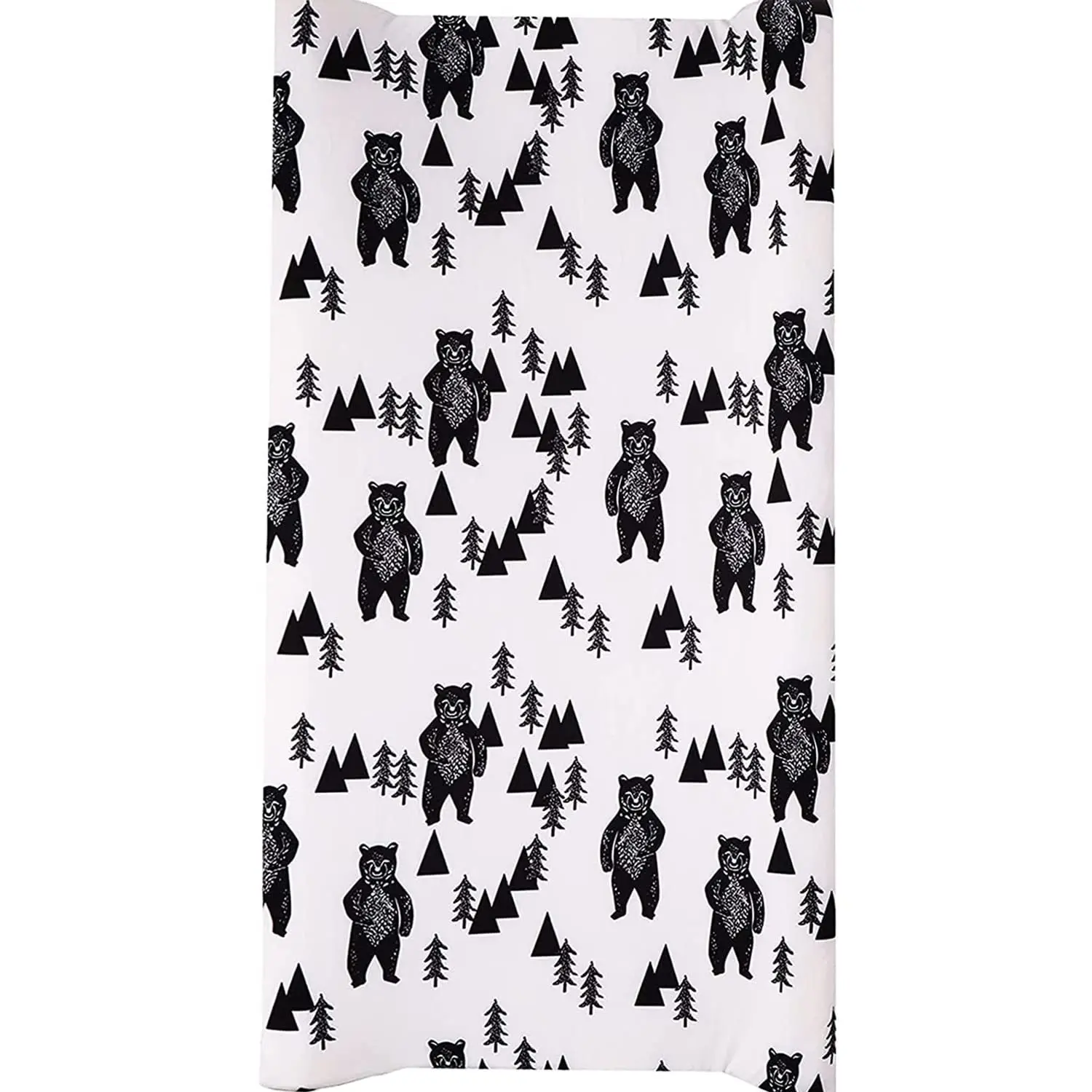 Drap de lit amovible bébé housse de couette en coton naturel design rustique ours et montagne 100% coton hypoa