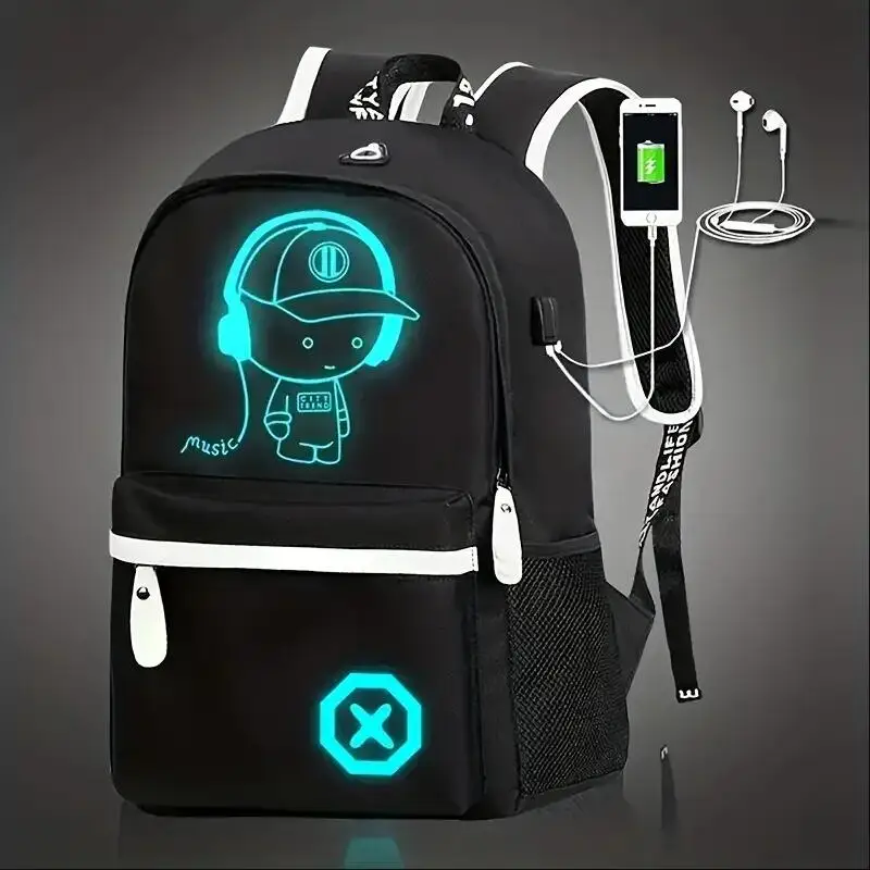 Sac à dos lumineux pour enfants garçons filles école USB charge LED