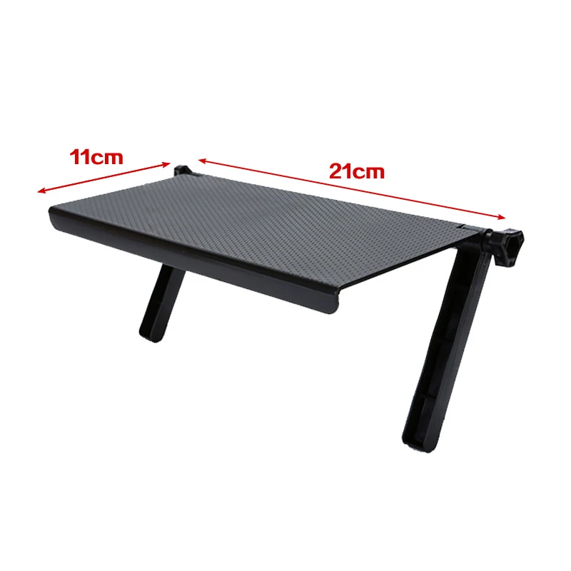 Support étagère rangement monitor TV multifonctionnel plastique noir texture grise 21cm x 11cm design minimali