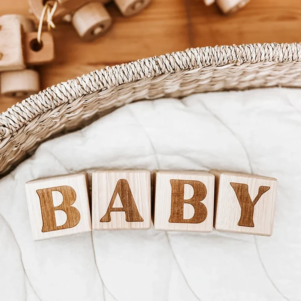 Blocs de construction en bois de hêtre pour bébé jouet éducatif