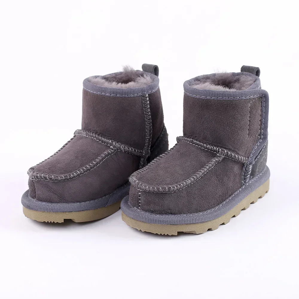 Bottes de neige en daim pour bébé garçon fille fourrure synthétique semelle caoutchouc hiver 13 ans