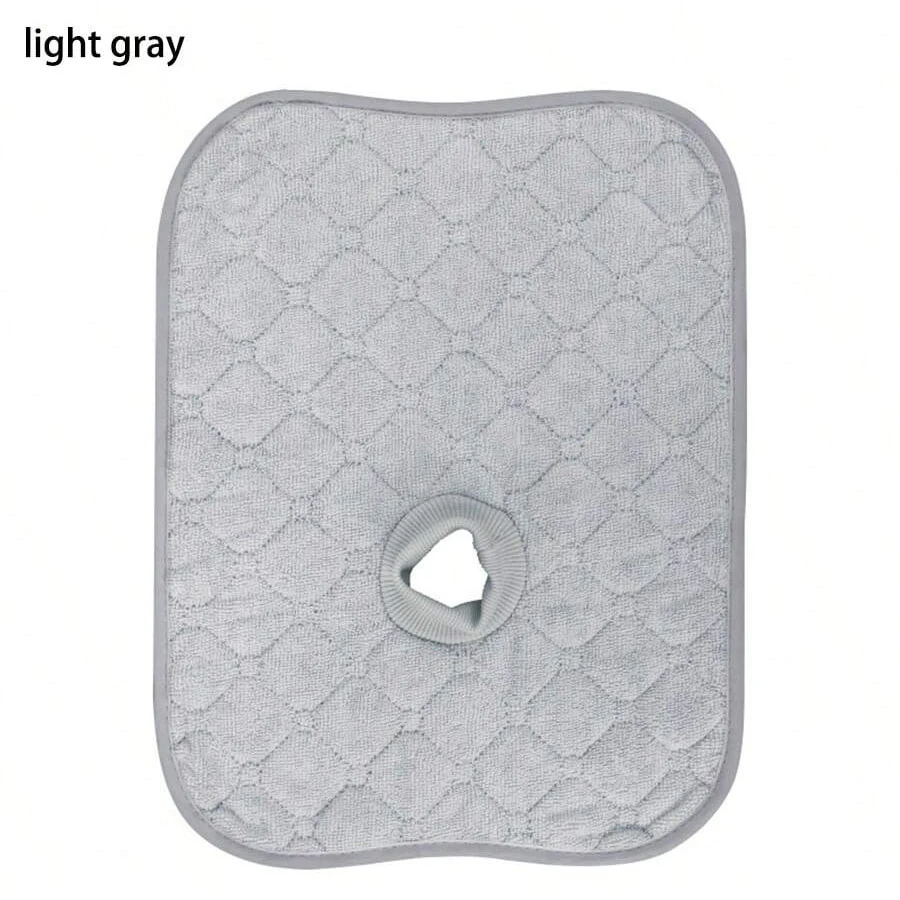 Tapis de bain bébé antidérapant microfibre texture gaufrée losanges drainage central couleurs gris clair entre