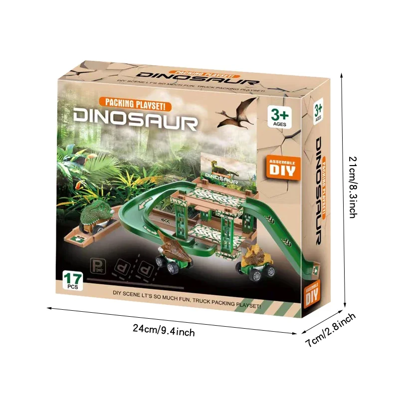 Jouet construction dinosaure DIY pour enfants jeu assemblage créatif 17 pièces thème jungle cadeau anniversair