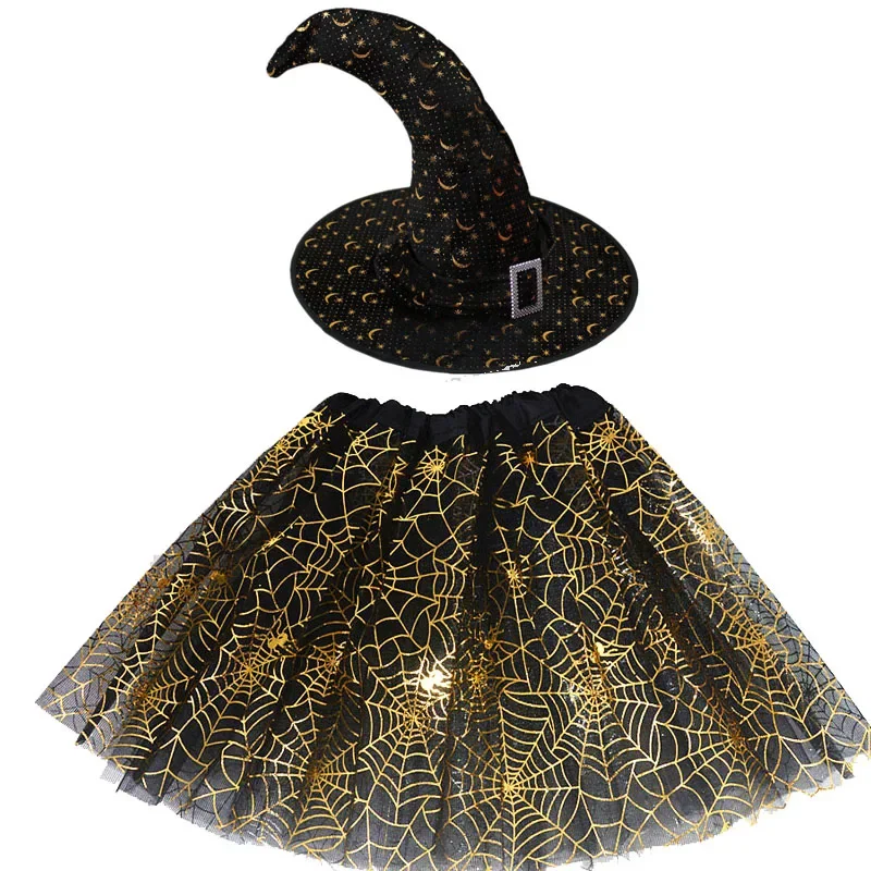 Costume sorcière enfant robe sorcière chapeau magicien accessoires
