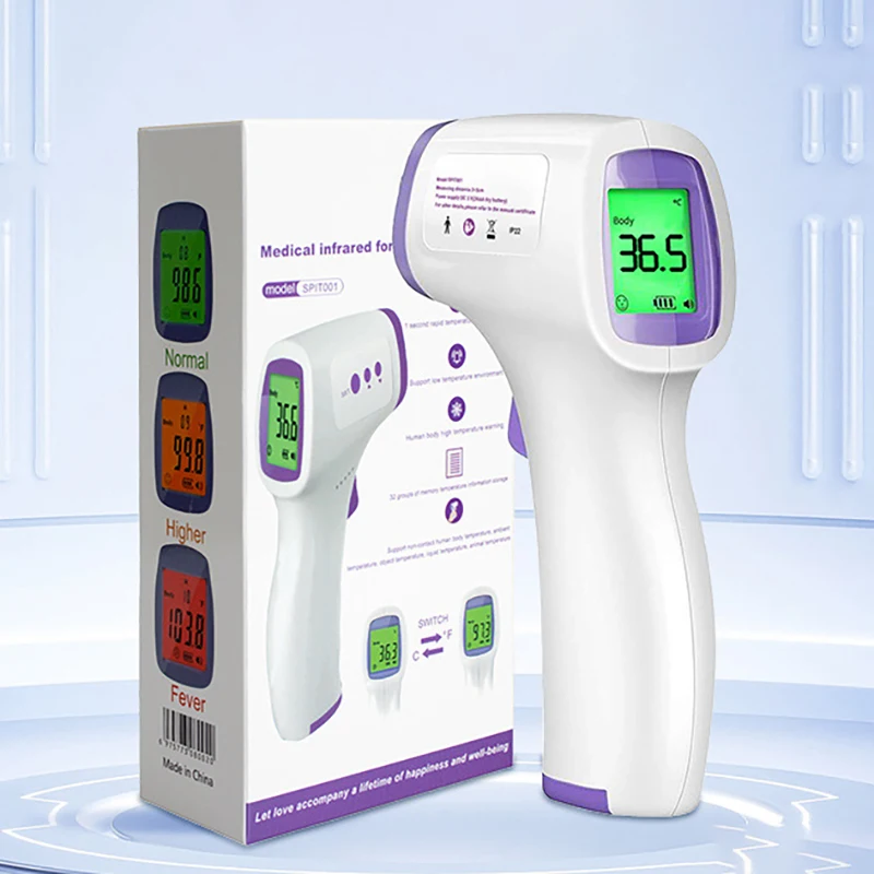 Thermomètre infrarouge sans contact numérique mesure de la température et de la fièvre bébés et adultes design