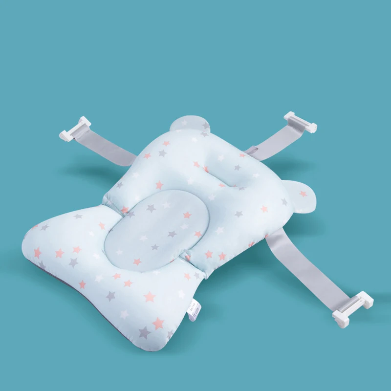 Coussin de baignoire antidérapant pour bébé siège de douche confortable tapis de baignoire étoilé support plia