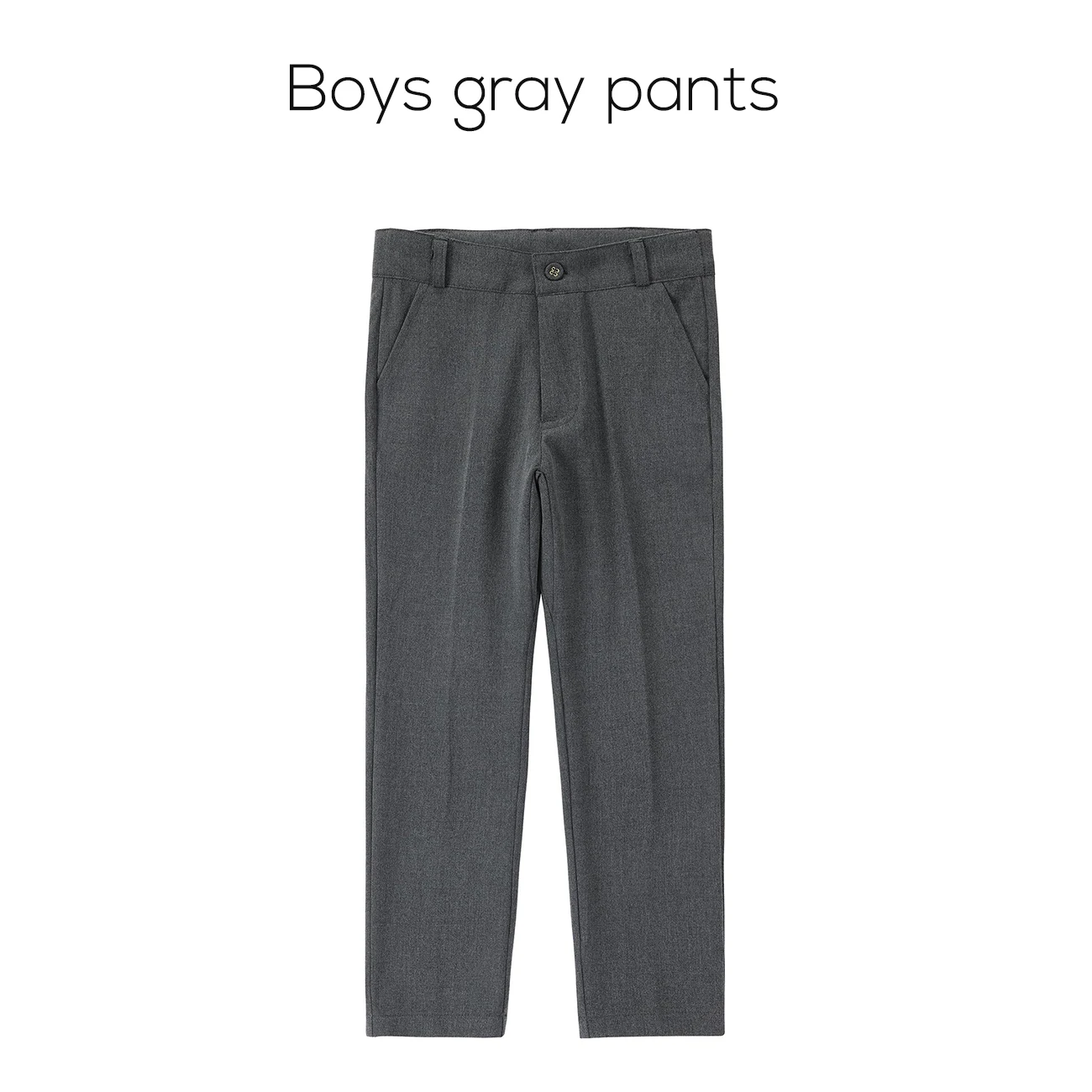 Pantalon garçon collection automne 2025 coton polyester coupe régulière boutons gris tenue enfant polyvalente