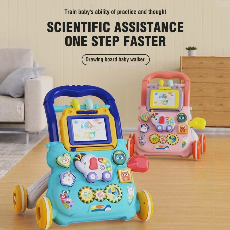 Marchette bébé planche dessin éléphant apprentissage marche jouet antiflexlover musique poussettes accessoires