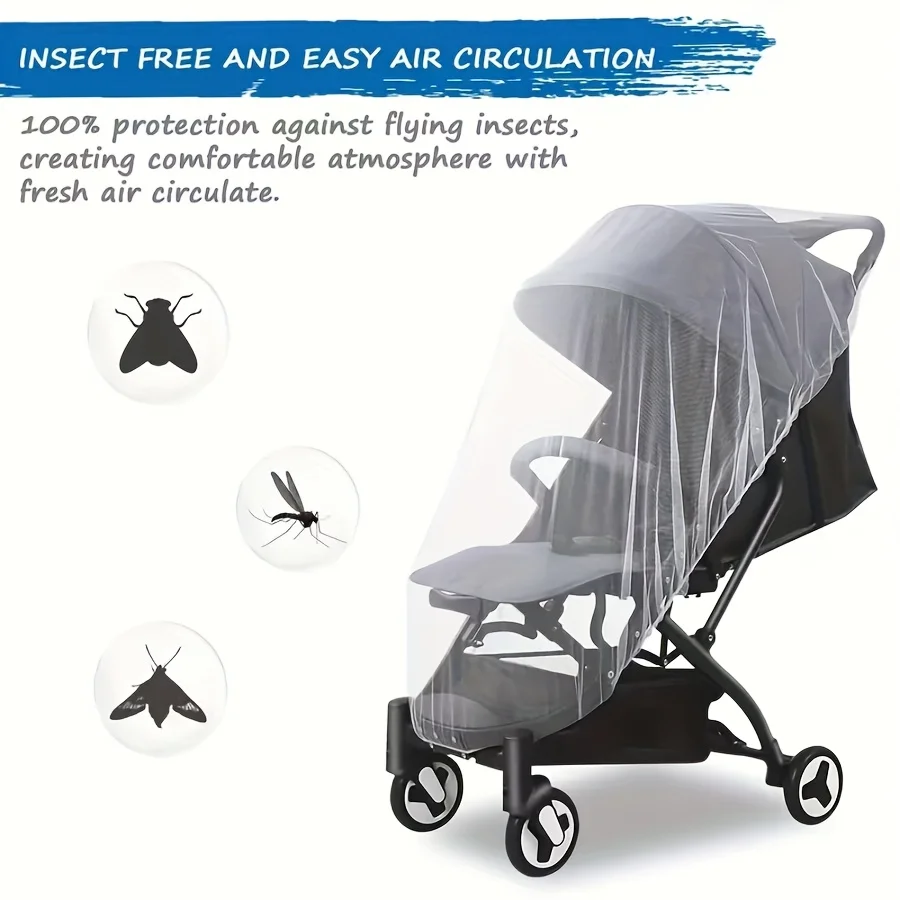 Moustiquaire extensible pour poussettes et berceaux housse antiinsectes respirante Protection bébé contre les