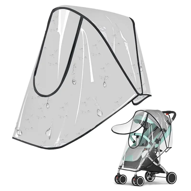 Housse de pluie universelle transparente pour poussette imperméable antivents paresoleil adaptable protection