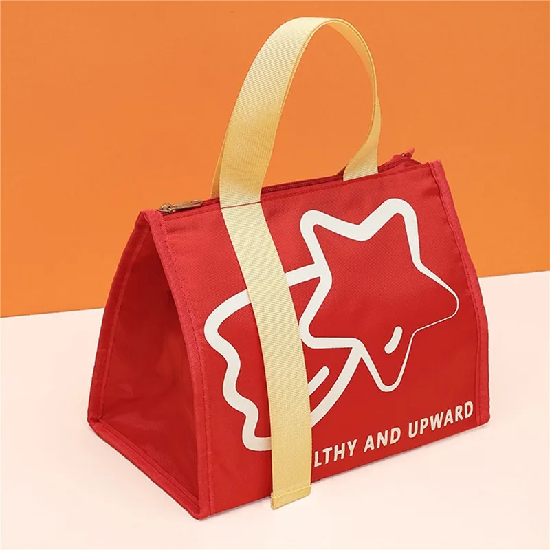 Sac à lunch isotherme pour enfants design étoile rouge vif portable écoliers piquenique 100% nylon rangement s