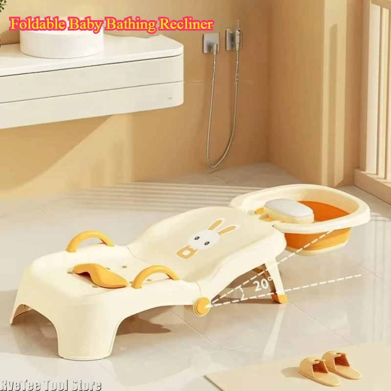 Fauteuil inclinable de bain pliable pour bébé chaise de shampoing réglable tabouret de bain sûr et confortable