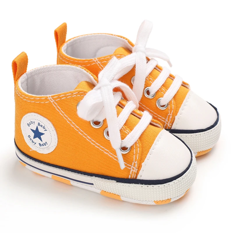 Baskets de sport en toile pour bébé antidérapantes semelle souple design moderne logo étoile multicolore 01 an