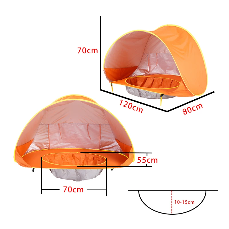Tente de plage bébé protection UV abri solaire portable extérieure piscine maison de jeu jouets enfants plage 