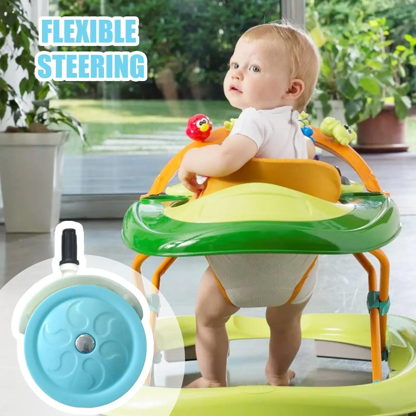 4 Roues de Poussette Silencieuses en Plastique Con conception Avancée pour bébés 12 Ans Usage Extérieur Facile