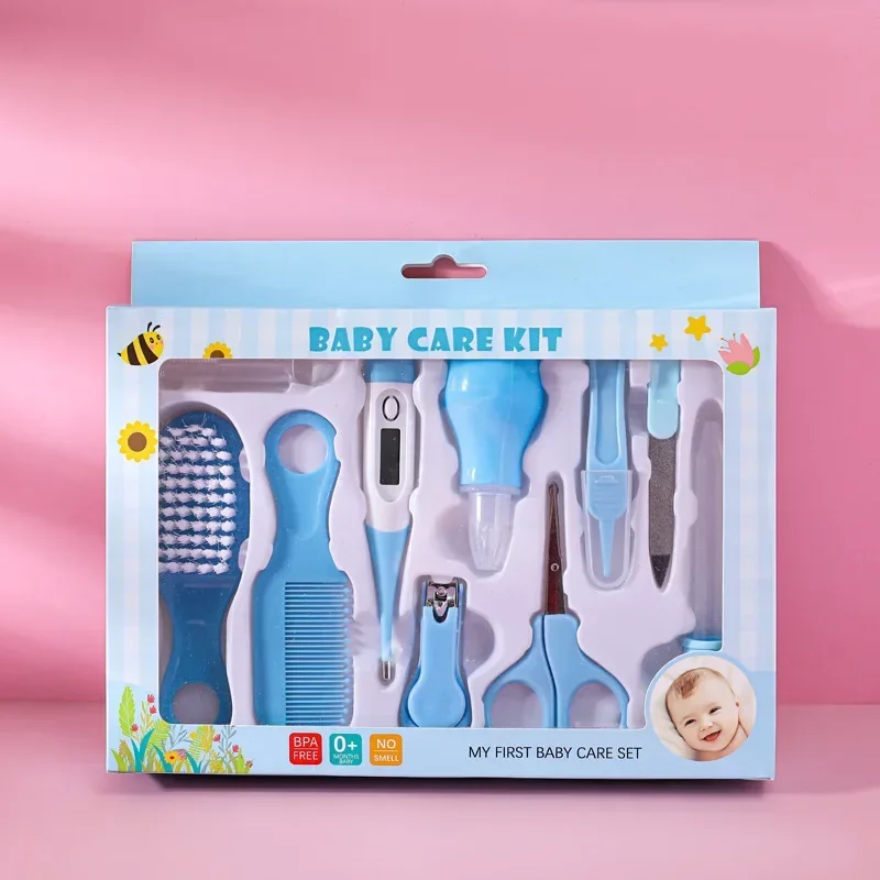 Kit bébé essentiels 10 pièces soins santé cheveux thermomètre brosse toilettage tondeuse dentition coupeongles