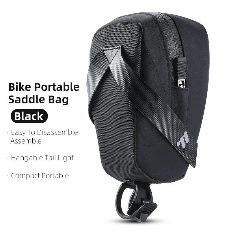 Sacoche de selle vélo portable résistante nylon noir/vert/jaune accessoires cyclisme urbain
