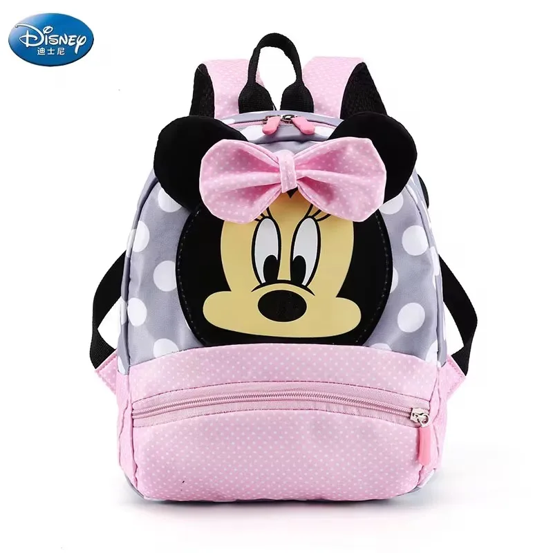 Sac à dos Disney Minnie Mouse pour enfants idéal pour l'école et les sorties rose et gris