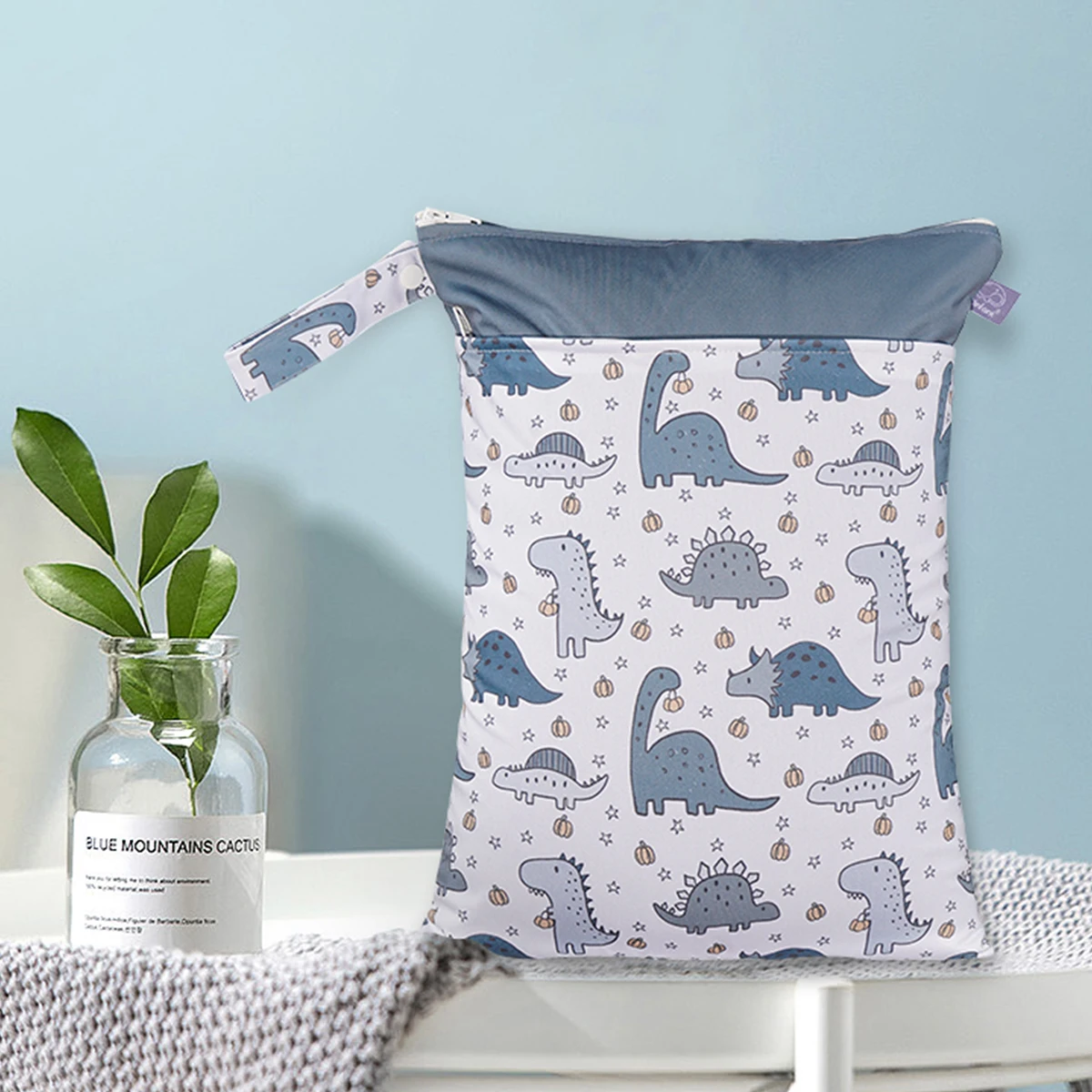 Sac à couches en polyester imprimé dinosaures sac humide/sec grande capacité pour enfants 012 mois design ludi