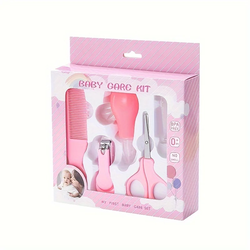 Kit de soins bébé 5 pièces ciseaux peigne coupeongles aspirateur nasal sans BPA pratique et sécuritaire pour b