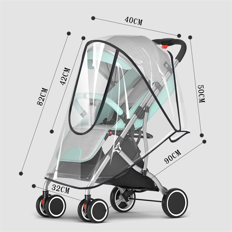 Couverture de Pluie Transparente pour Poussette bébé Protection EVA Design Urbain Léger et Pratique Taille Uni