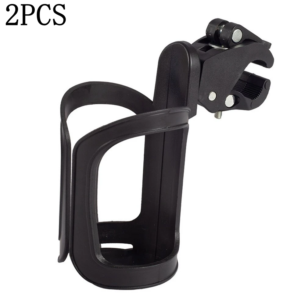 Portebouteille d'eau pour vélo et poussette support multifonctionnel 2 pièces noir facile à fixer durable sécu