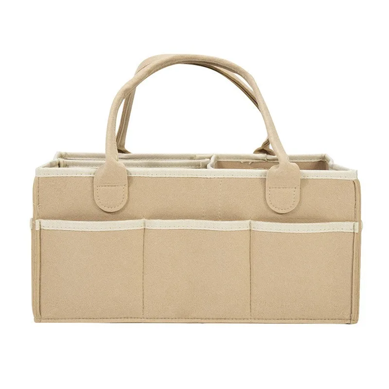 Sac de rangement de couches en feutre pour bébés organisation pratique poches extérieures portée facile design