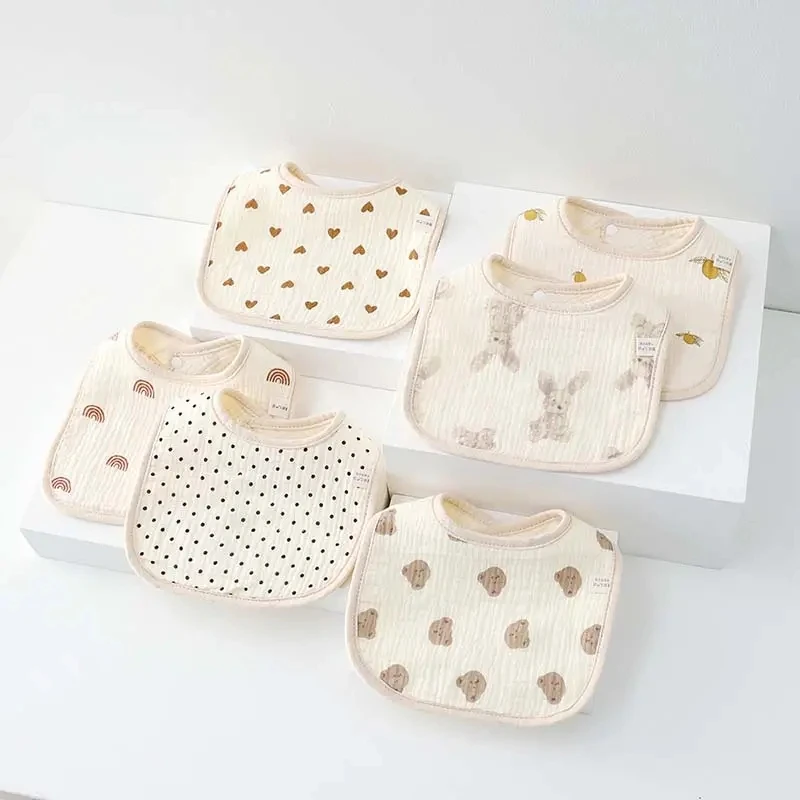 Ensemble de bavoirs en coton pour bébé 6 pièces motifs variés pressions doux adapté 036 mois usage quotidien p
