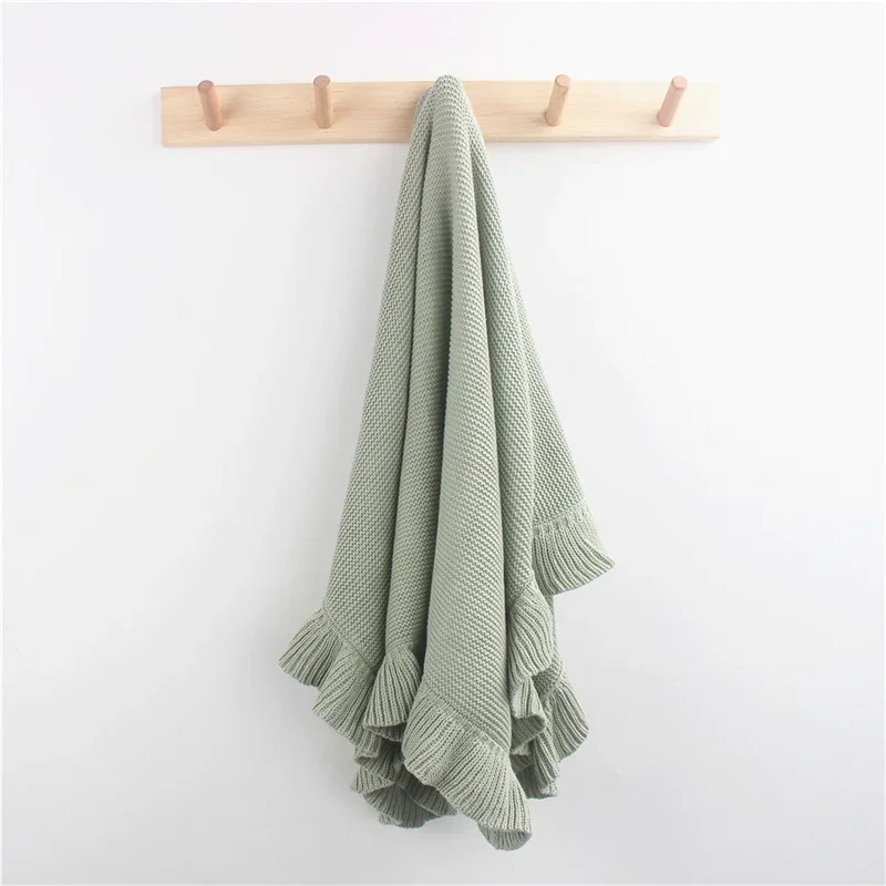 Couverture Tricotée pour Bébé Nouveau-Né, 100% Coton, Emmaillotage pour Nourrisson, Canapé Rond, Couette de Li