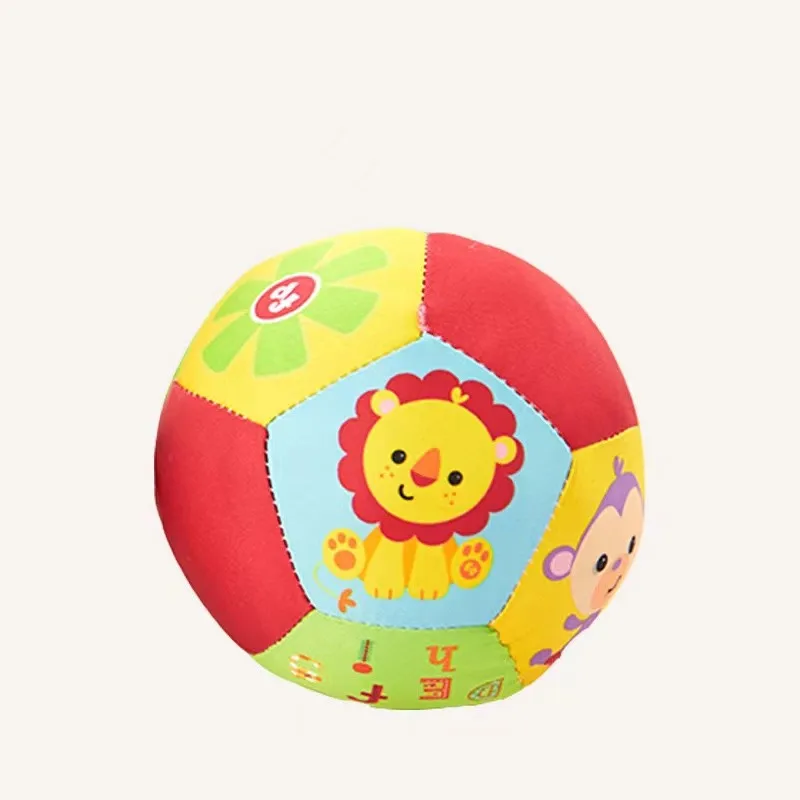 Balle éducative en peluche pour bébé motifs animaux et chiffres jouet