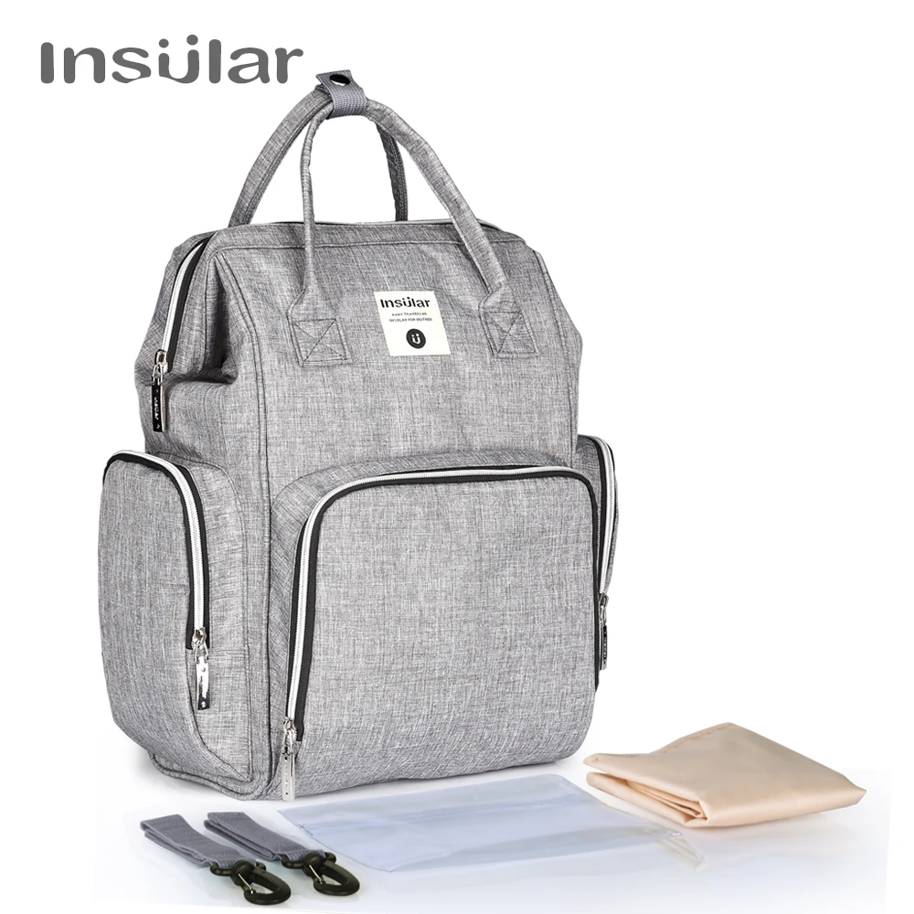 Sac à dos bébé Insular sac à langer voyage grande capacité 多 compartiments design minimaliste matériau résista