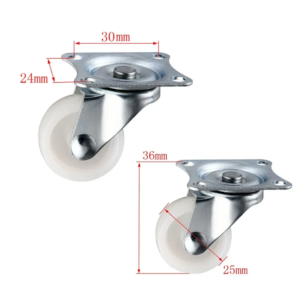 Roulettes meubles 25mm pivotantes pour poussette support caoutchouc roues à billes lourdes accessoire ménager