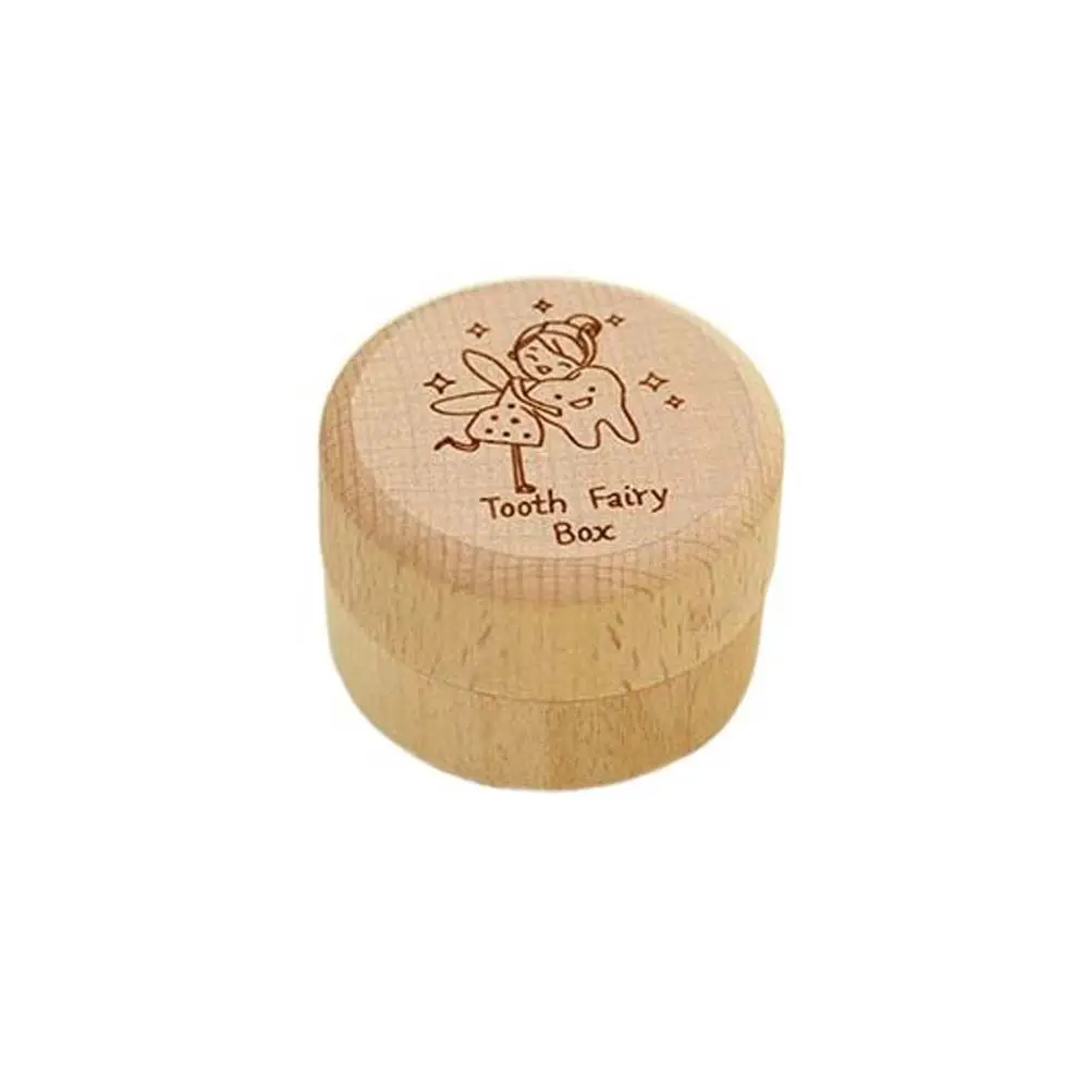 Boîte à dents de bébé en bois fée des dents gravure personnalisée cadeau original boîte cylindrique design mig