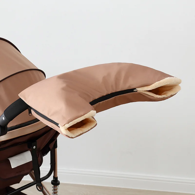 Gants de poussette universels chauds d'hiver avec fermeture éclair, gants de chaise de poussée pour nouveau-né