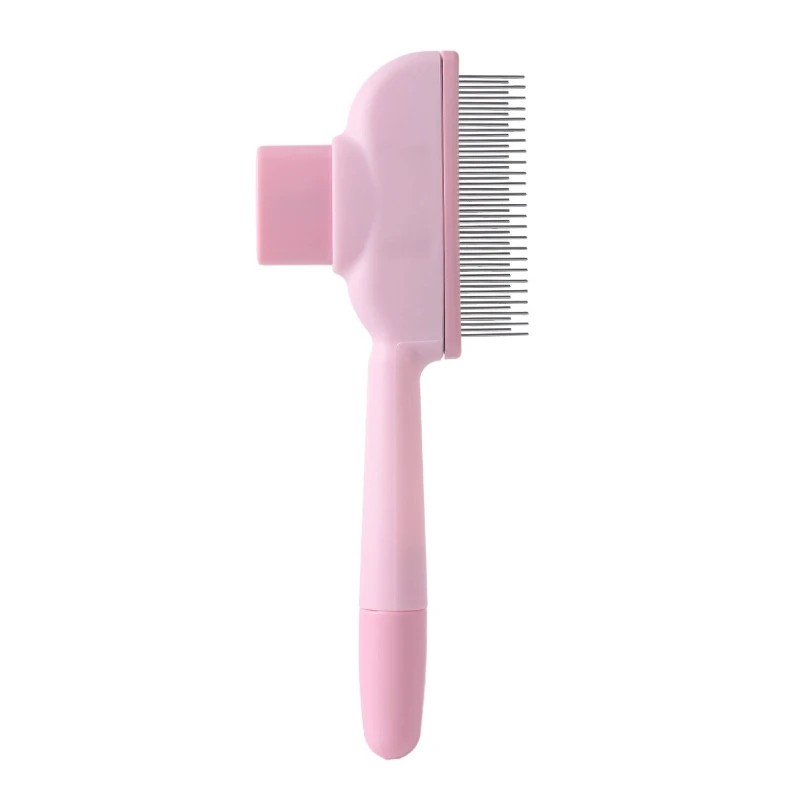 Peigne démêlage cheveux fins dents fines métalliques manche ergonomique couleur rose usage quotidien design mo