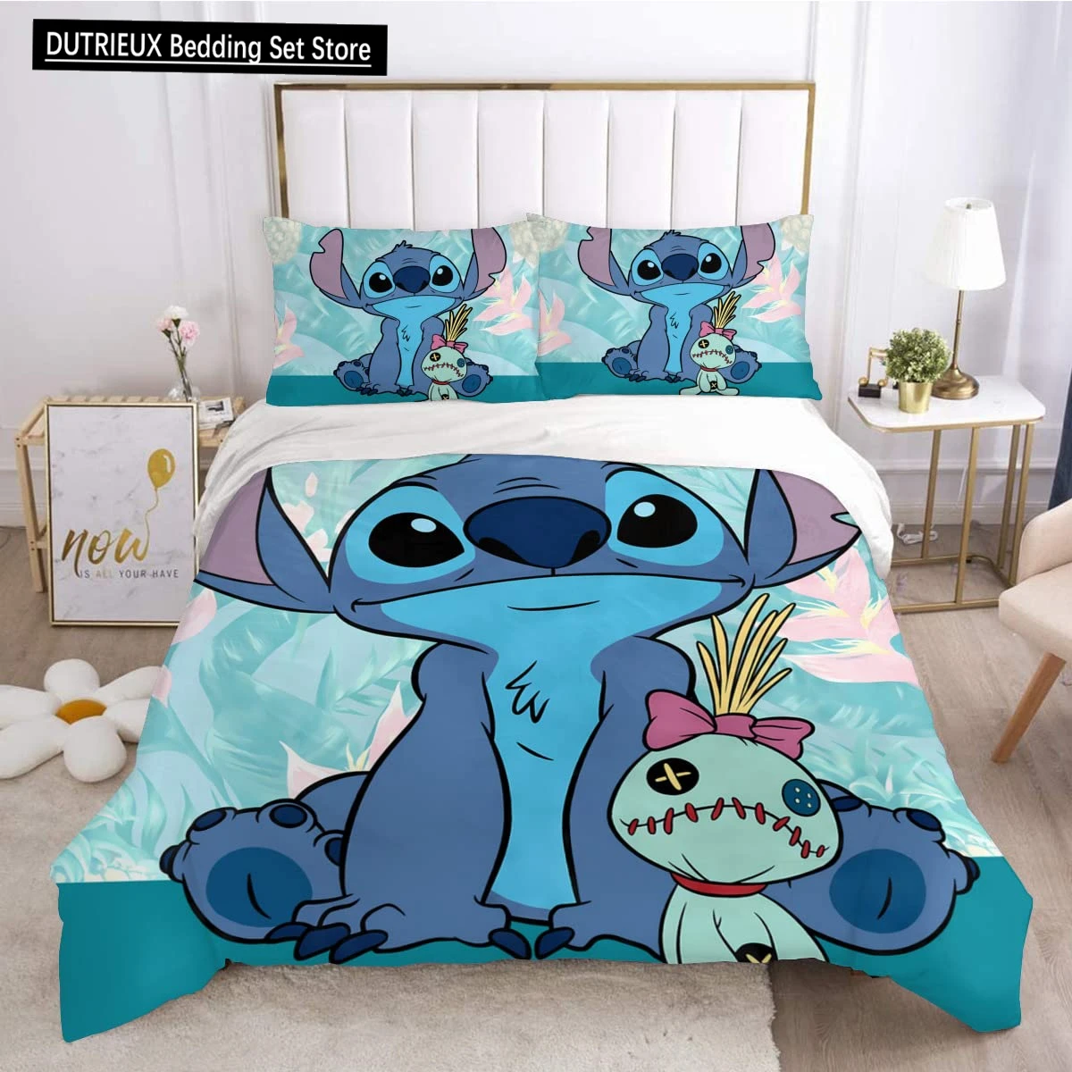 Ensemble literie enfant dessin animé cartoon housse de couette taie d'oreiller 3D personnages culture pop cham