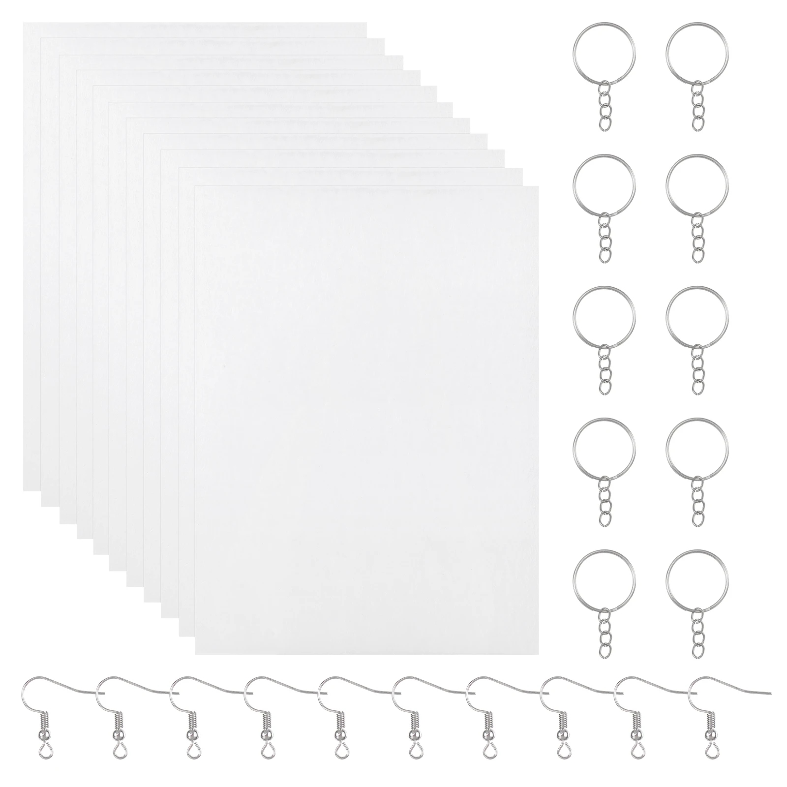 Kit bijoux enfants feuilles transparentes crochets boucles d'oreilles