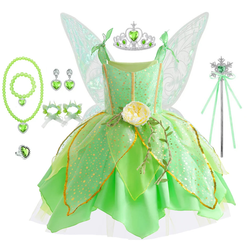 Robe de fée pour enfants costume d'Halloween accessoires inclus polyester style magique idée cadeau pour fille