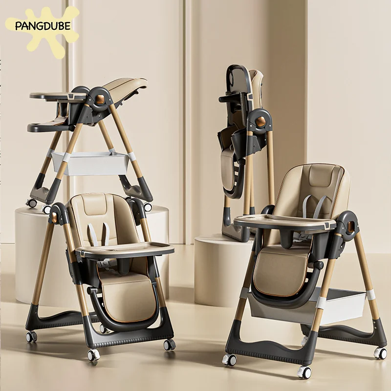Chaise haute pour bébé Pangdube inclinable pliable réglable en hauteur avec roulettes compatible chaises de sa