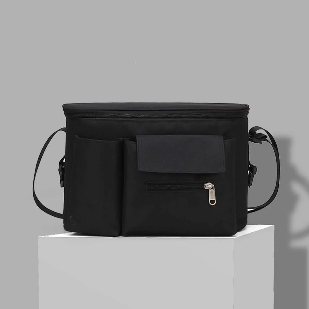 Sac de rangement de poussette multipoches maternité extérieur voyage sac suspendu grande capacité noir Accesso