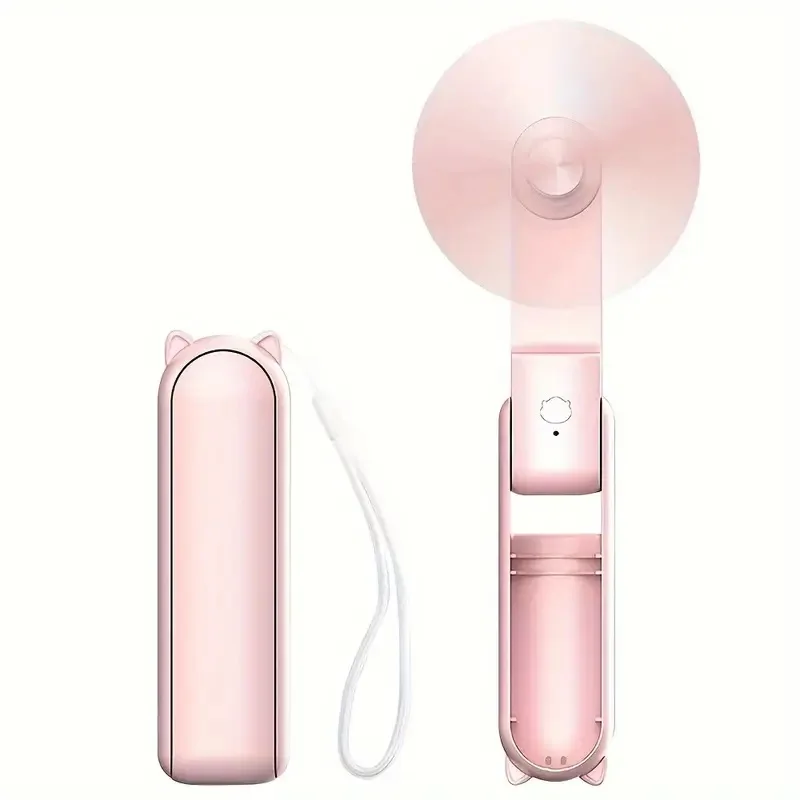 Mini ventilateur portable pliable 3 vitesses rose pour bébé voyage extérieur portatif électronique sans fil re