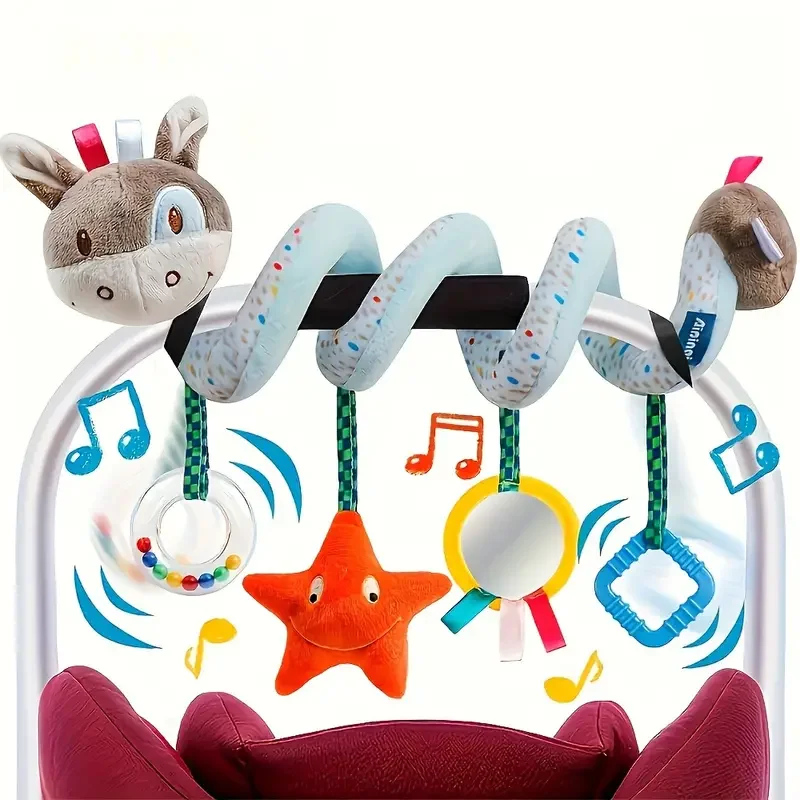 Arbre d'activités serpent pour bébé jouet suspendu刺激 avec miroir anneau dentition et étoile de mer jouet éveil