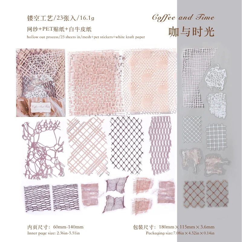23 Feuilles Stickers Vintage Mixtes PET Papier Scrapbooking Créatif Album Photo Design Moderne Élégant Durable