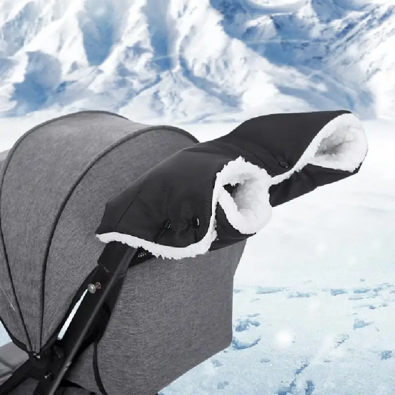 Gants de poussette pour bébé, sac à main épais et chaud pour landau, gants résistants au froid, landau en plei