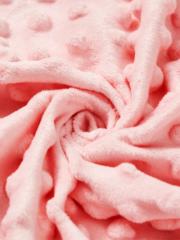 Draphousse bébé en flanelle à pois 130x70cm couverture matelas berceau lit enfant nouveauné rose