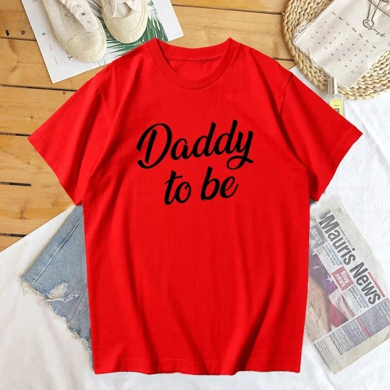 Tshirt 'Daddy to be' rouge 未来爸爸 coton doux manches courtes Tshirt pour future père élastique confortable style
