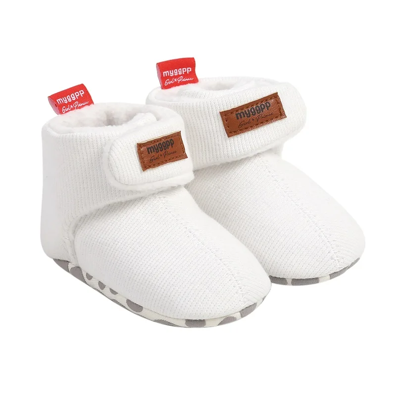 Chaussons bébé en peluche mygapp doux Velcro antidérapant pour